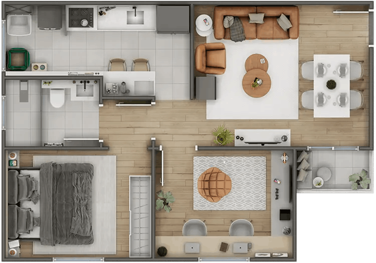 Aptos de 50m² (padrão)